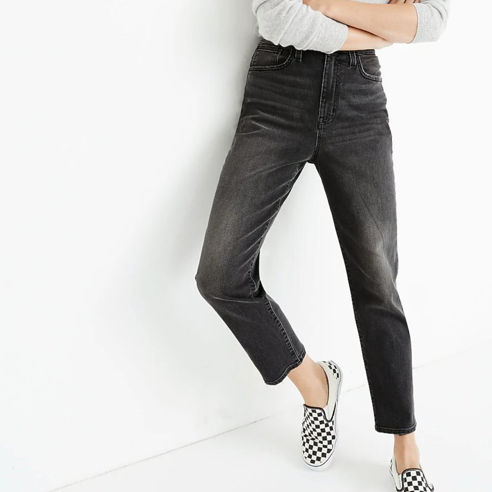 Madewell Jeans 25" / 0 The Mom Jean Dunstable Wash Charcoal Black High Rise